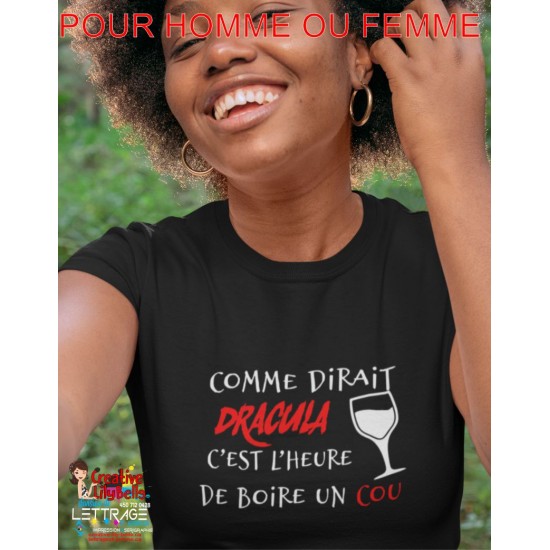 t-shirt DRACULA HEURE BOIRE UN COU TS4536